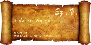 Szőke Verner névjegykártya
