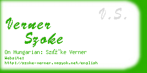 verner szoke business card